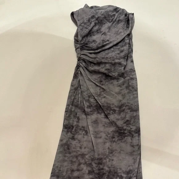 Zara - Gray Printed Dress with Tulle - Picture 2 of 4